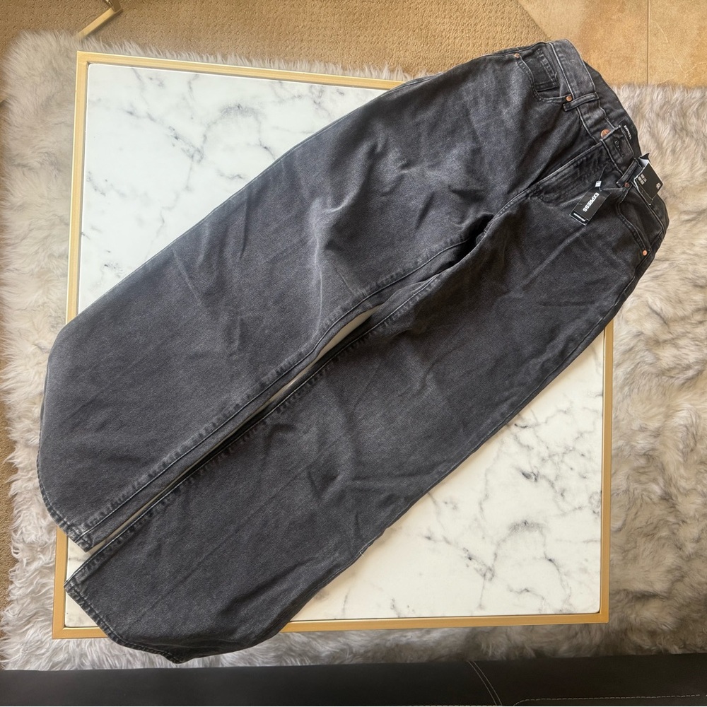 EXPRESS Women’s High Waisted Washed Black Wide Leg Jean Size:4R Brand New w/tags - Picture 6 of 14